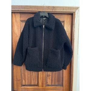 Wild fable, Teddy bomber coat, black XS/S